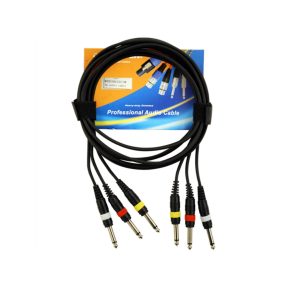 AC223/3M 3x6,3 Jack - 3x6,3 Jack kábel, 3m