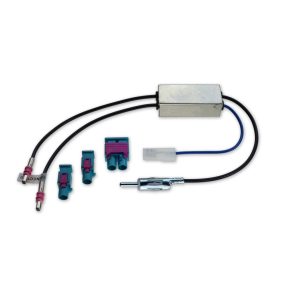   Alpine 1524-71 Antenna adapter egy/kettős Fakra (m) - DIN beépített fantomtáppal