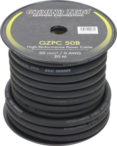 Ground Zero GZPC 50B erősítő tápkábel, fekete 50mm²