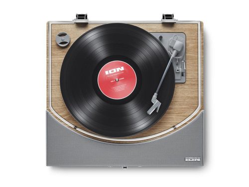 ION PREMIER LP NATURAL WOOD Wireless Turntable with built-in Stereo Soundbar