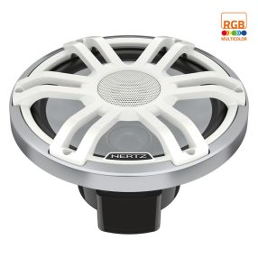   Hertz HMS 12 S2-LD-SW Vízálló hajós/motor/powersport 30cm-es LED-es mélynyomó fehér színben