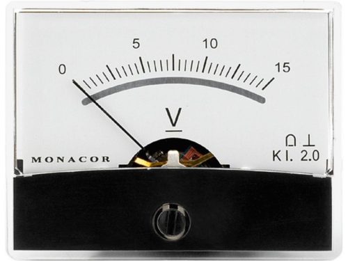 Monacor PM-2/15V Beépíthető Deprez Műszerek