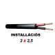 PD Connex SP100-225 Gumírozott hangfalkábel 100V-os telepítéshez (2x2,5 mm2)