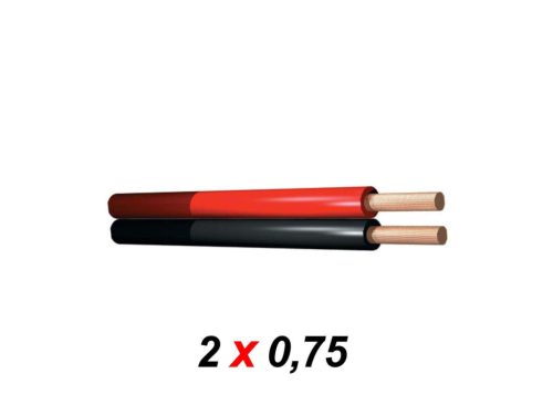 PD Connex RX20 Hifi Hangfalkábel Piros - Fekete (2x0,75 mm2) Méretre vágható