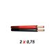 PD Connex RX20 Hifi Hangfalkábel Piros - Fekete (2x0,75 mm2) Méretre vágható