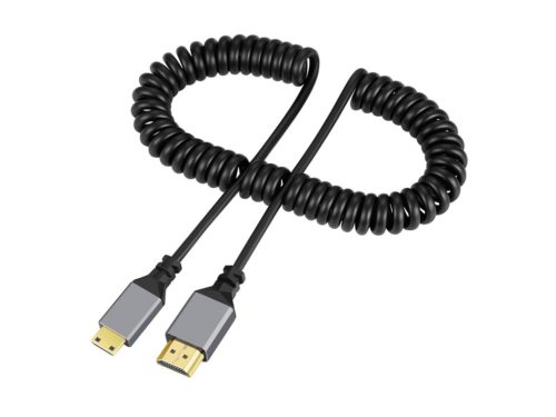 Thunder C4KSMN-024 4K Type C Mini HDMI spirál kábel [HDMI papa - Mini HDMI papa] (2,4 m)