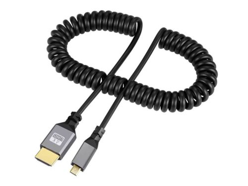 Thunder C4KSMC-024 4K Type D Micro HDMI spirál kábel [HDMI papa - Micro HDMI papa] (2,4 m)