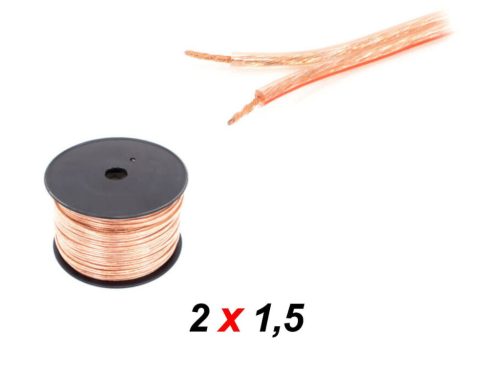 Thunder S021 Hangfalkábel, 2x 1.5 mm2, átlátszó