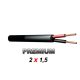Thunder S231 Prémium gumírozott hangfalkábel, OFC (2×1,5 mm2)