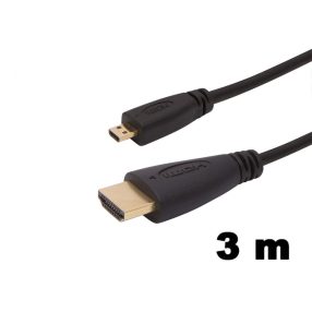   Thunder HDM17-3M Type D Micro HDMI - HDMI kábel, aranyozott dugók, 3m