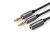 Ugreen AV140 Fejhallgató + mikrofon egyesítő kábel, fekete (1x Jack mama - 2x Jack papa) - (28 cm)