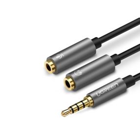   Ugreen AV141 Jelkábel elosztó, Y-kábel (3,5 mm Jack papa - 2x 3,5 mm Jack mama) - (20 cm)