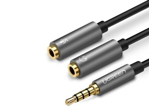 Ugreen AV141 Jelkábel elosztó, Y-kábel (3,5 mm Jack papa - 2x 3,5 mm Jack mama) - (20 cm)