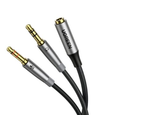 Ugreen AV193 Fejhallgató + mikrofon egyesítő kábel (4Pin Jack mama - 2x 3Pin Jack papa) - (20 cm)