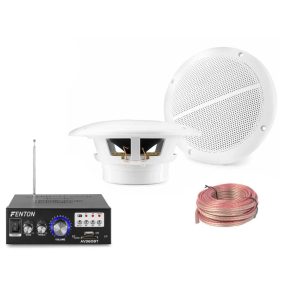  Vonyx MSV65-SET Beépíthető vízálló hangszóró szett (erősítő + hangszóró pár + kábel)